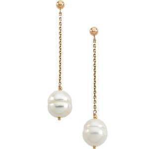 14kt Yellow Gold Pearl Earring