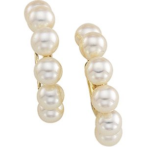 14kt Yellow Gold Pearl Earring