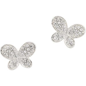 Sterling Silver Cubic Zirconia Butterfly Earring