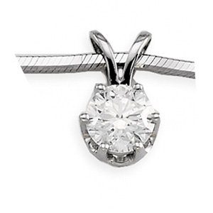 14kt White Gold Round .25 ctw Diamond Solitaire Pendant