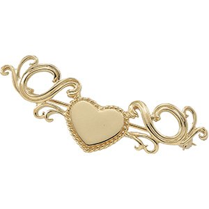 14kt White Gold Heart Brooch