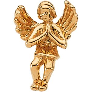 14kt Yellow Gold Praying Angel Label Pin