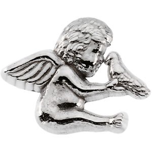 14kt White Gold Angel w/ Holy Spirit Lapel Pin