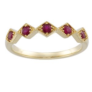 14kt Yellow Gold Ruby Band Ring