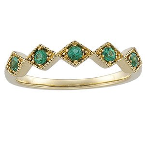 14kt Yellow Gold Emerald Band Ring