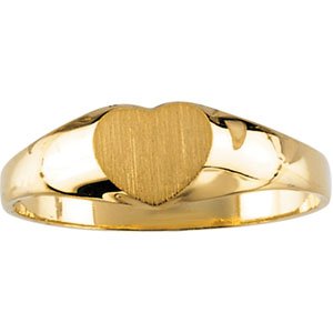 14kt Yellow Gold Children's Heart Signet Ring