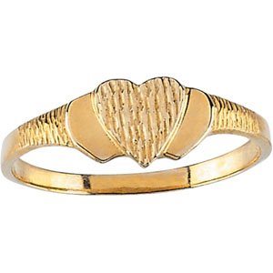 14kt Yellow Gold Heart Signet Ring