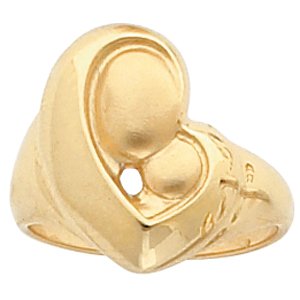 14kt White Gold Mother's Love Heart Ring