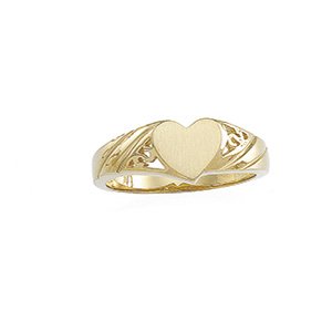 14kt Yellow Gold Signet Heart Ring