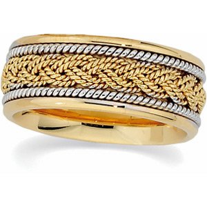 14kt Platinum & Gold Hand Woven Band