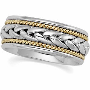 14kt Platinum & Gold Hand Woven Band