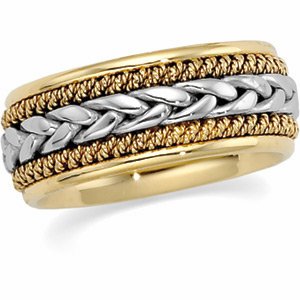 14kt Platinum & Gold Hand Woven Band