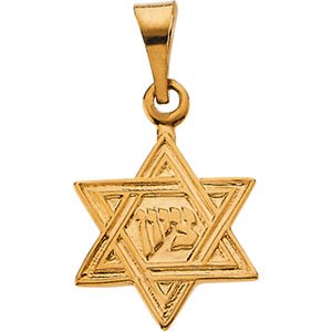 14kt Yellow Gold Star of David Pendant