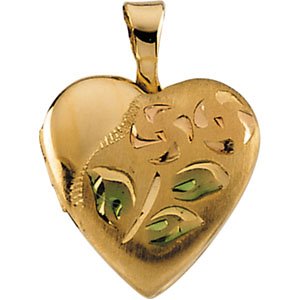 14kt Three Tone Gold Children's Heart Locket
