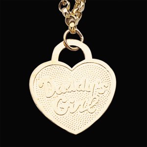 14kt Yellow Gold Daddy's Girl Heart Rolo Bracelet