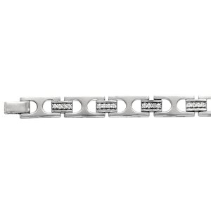 14kt White Gold Men's 2ctw Diamond Bracelet
