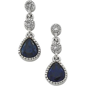 14kt White Gold Sapphire & Diamond Earring