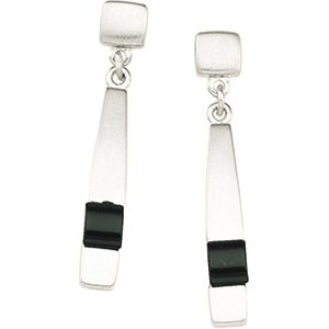Sterling Silver & Onyx Earring
