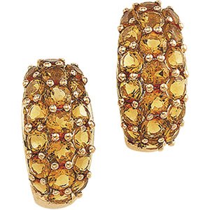 14kt Yellow Gold Citrine Earring