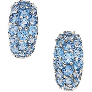 Sterling Silver Swiss Blue Topaz Earring