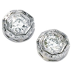14kt White Gold .33 ctw Created Moissanite Stud Earring