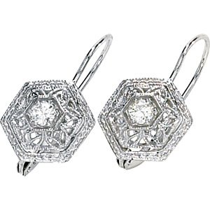 14kt White Gold .25 ctw Created Moissanite Earring