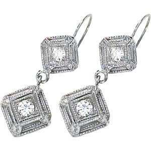 14kt White Gold .33 ctw Created Moissanite Earring