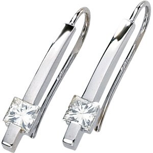 14kt White Gold .75 ctw Created Moissanite Earring