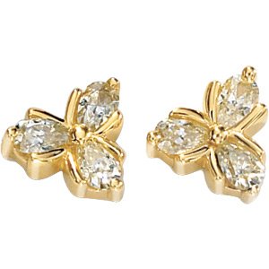 14kt Yellow Gold 1.37 ctw Created Moissanite Earring