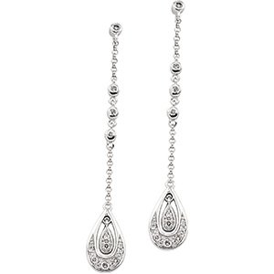 14kt White Gold .17 ctw Diamond Earring