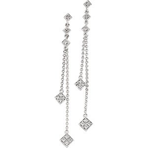 14kt White Gold .17 ctw Diamond Earring
