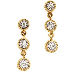 14kt Two Tone Gold .25 ctw Diamond Earring