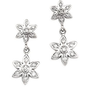 14kt White Gold .25 ctw Diamond Earring