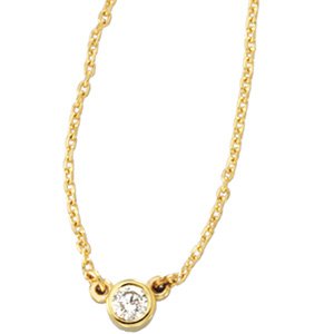 14kt Yellow Gold .10 ctw Diamond Solitaire Necklace
