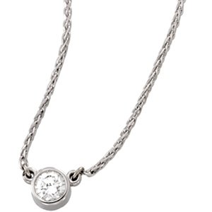 14kt White Gold .25 ctw Diamond Solitaire Necklace