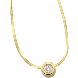 14kt Yellow Gold .10 ctw Diamond Solitaire Necklace