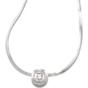 14kt White Gold .25 ctw Diamond Solitaire Necklace