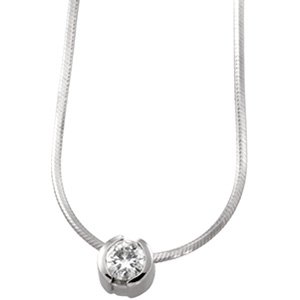 14kt White Gold .25 ctw Diamond Solitaire Necklace