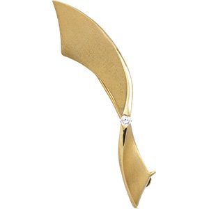 14kt Yellow Gold Diamond Brooch