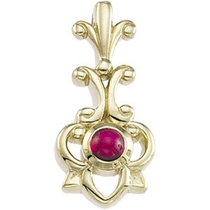 14kt Yellow Gold Ruby Pendant