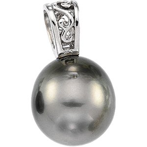 14kt White Gold Tahitian Pearl Pendant