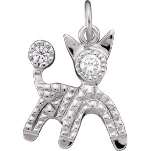 14kt Yellow Gold Cubic Zirconia Dog