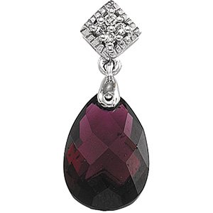 14kt White Gold Brazilian Garnet & Diamond Pendant