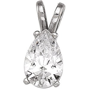 14kt White Gold Cubic Zirconia Pendant