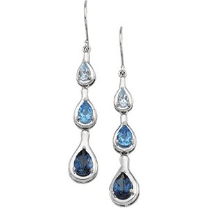 14kt White Gold Topaz Earring