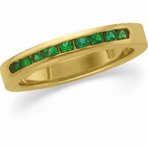 14kt Yellow Gold Emerald Anniversary Band