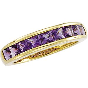 14kt Yellow Gold Amethyst Channel Ring