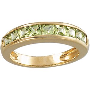 14kt Yellow Gold Peridot Channel Ring