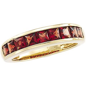 14kt Yellow Gold Garnet Channel Ring