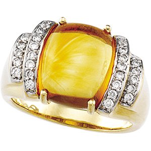 14kt Yellow Gold Citrine & Diamond Ring
